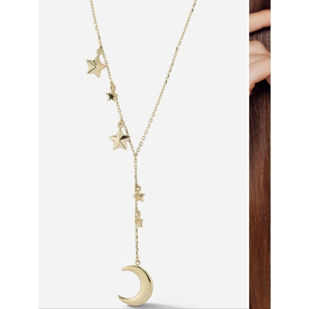 Ember Fine Jewerly 14k Yellow Gold Celestial Y-Necklace